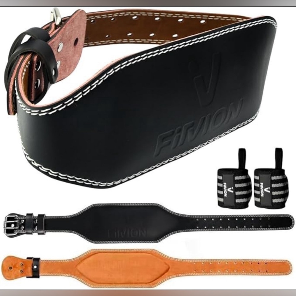 Premium Leather Black Leather Weightlifting Power Lifting Belt size Large NWT